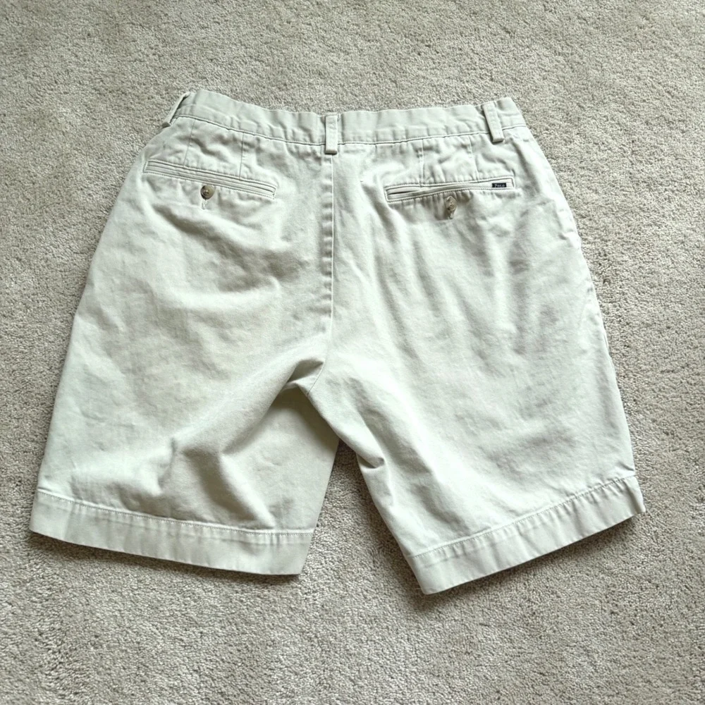 Polo Ralph Lauren Classic Fit 9 Inch Chino Shorts Khaki Tan Cotton Size 33